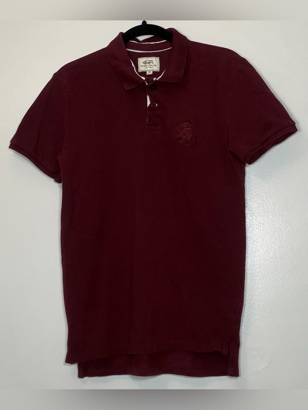 Ecko Unlimited Men's Burgundy Polo Shirt with Subtle Logo
